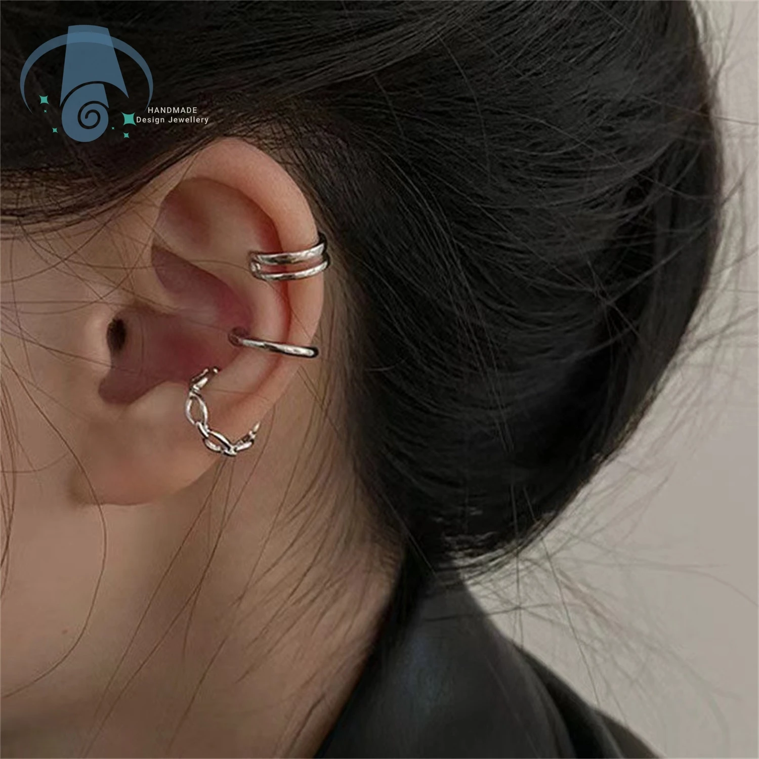 3 Piece Ear Clip Set Simple Sophisticated No Hole Earring For Women Retro Trendy Match Any Outfit Cold Tone Ear Jewelry