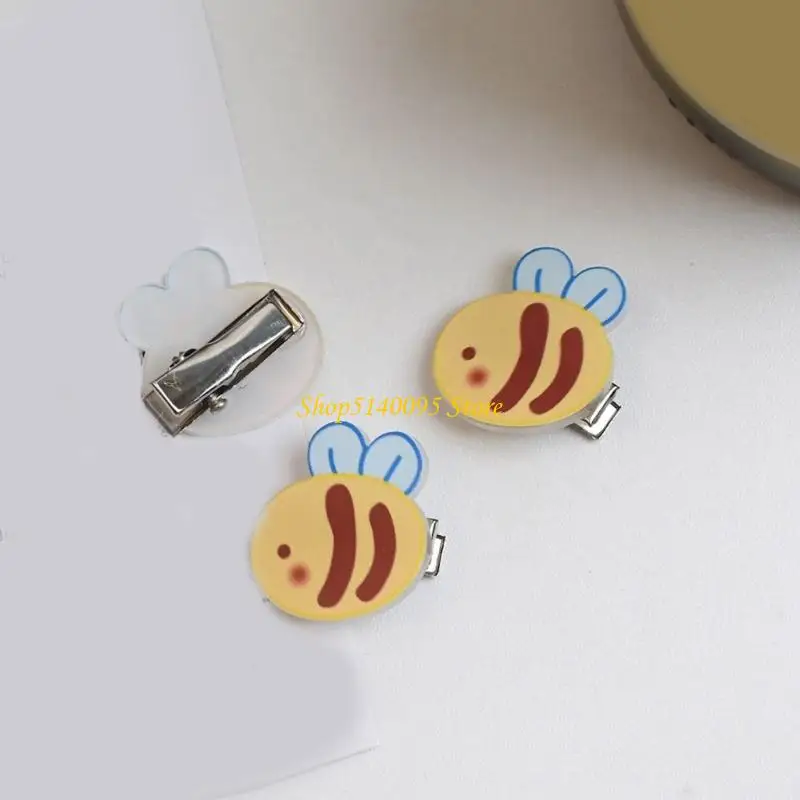 DXAE 2pcs Honeybee Hair Clip Adorable Insect Design Acrylic Hairpin Kids Accessories