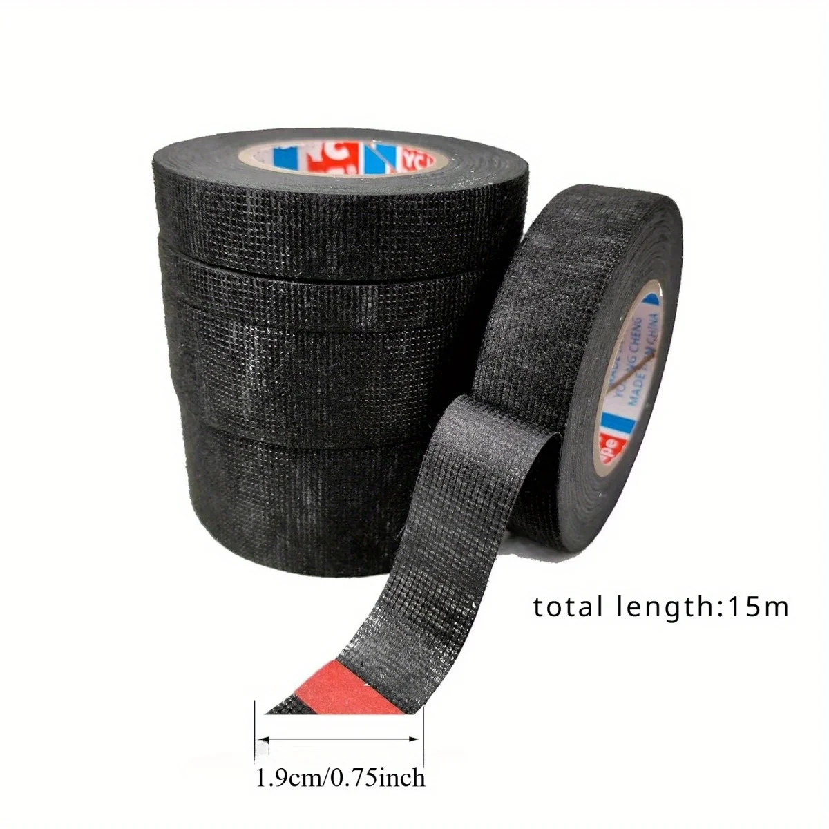 6 Pack Fireproof Velvet Electrical Tape 19mm*590.55in Strong Adhesive Fabric Wire Harness Wrap Tape For Electrician Commercial O