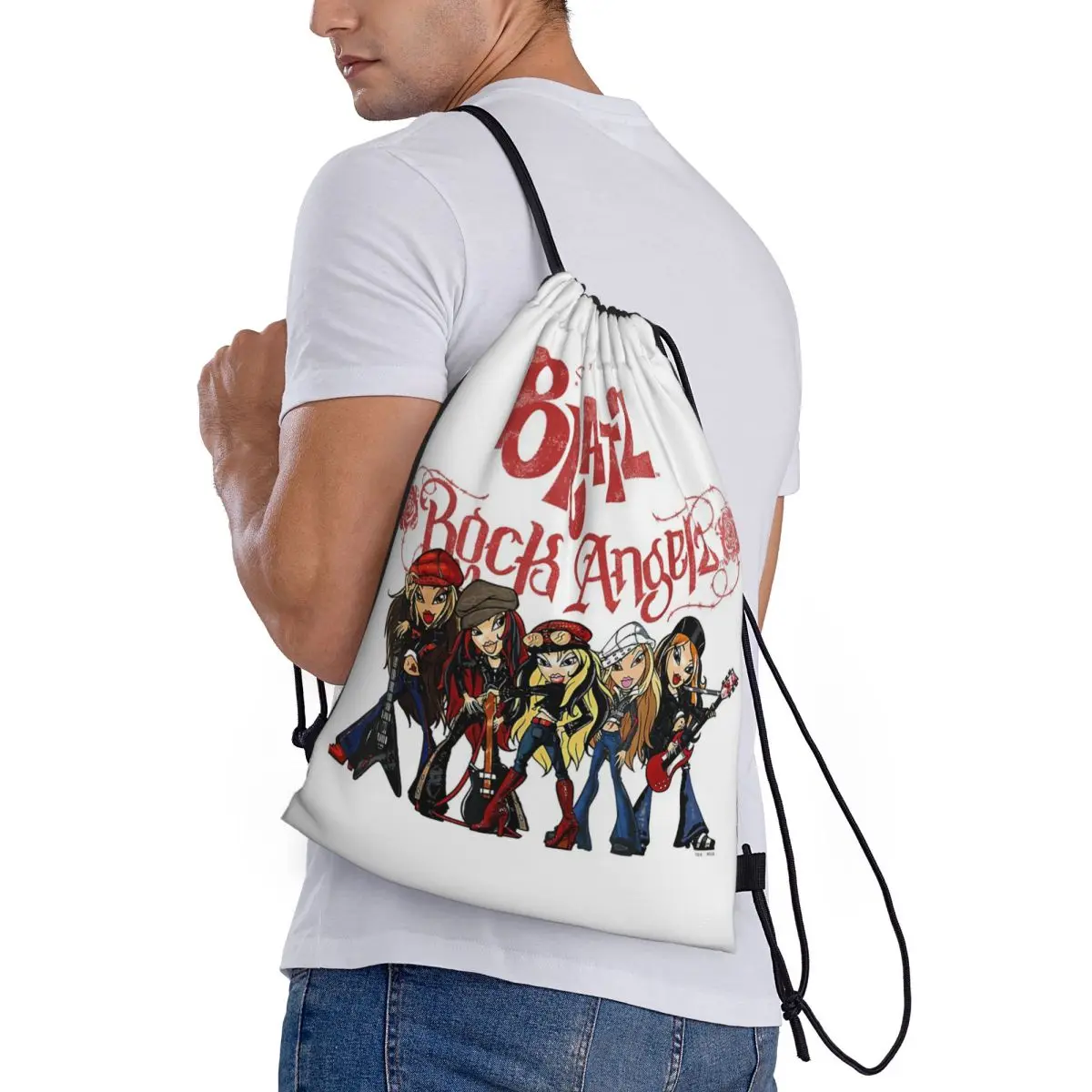 

Рюкзаки Bratz Rock Angelz Group Shot, многофункциональные сумки на шнурке с карманами для мелочей, сумки для книг для мужчин и женщин, школьные сумки