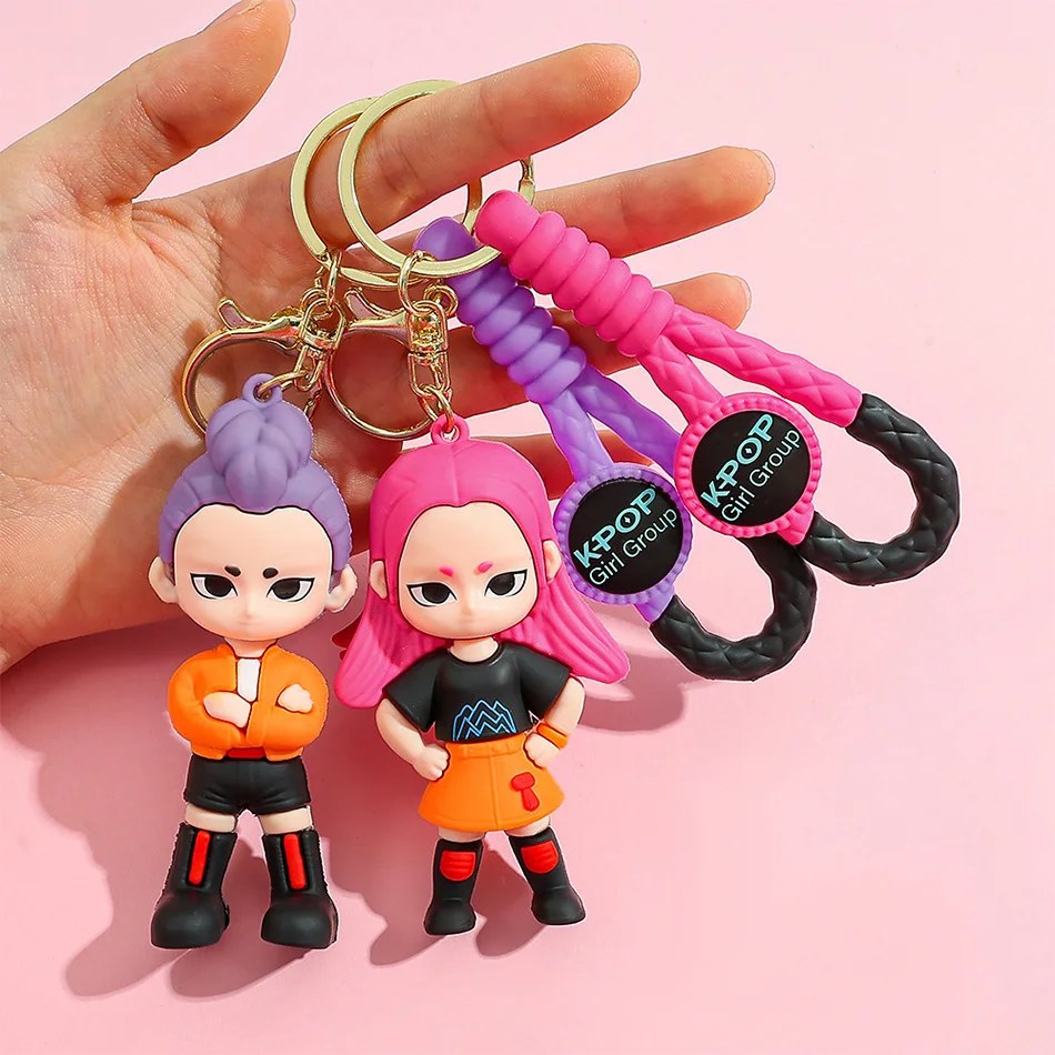 Anime kpop demon caçadores figura de palco brinquedo pvc chaveiro saco pingente coleção dos desenhos animados modelo presente para crianças