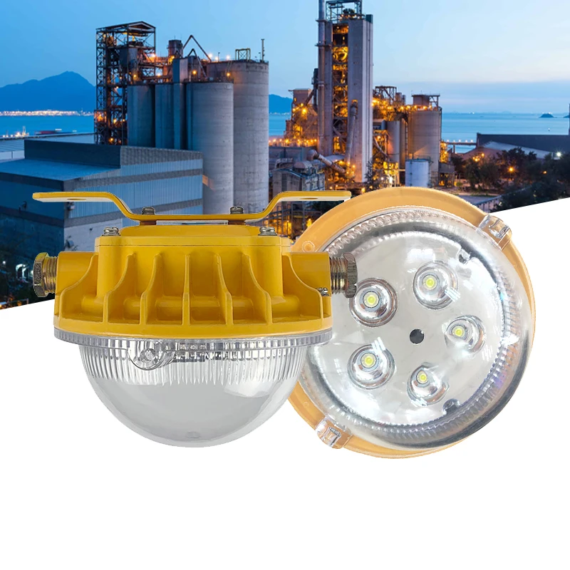 Approved 5W 7W 10W 12W Industrial LED Explosion-Proof Lights with Glass Body IP65 Aluminum 5-Year Warranty for Workshops