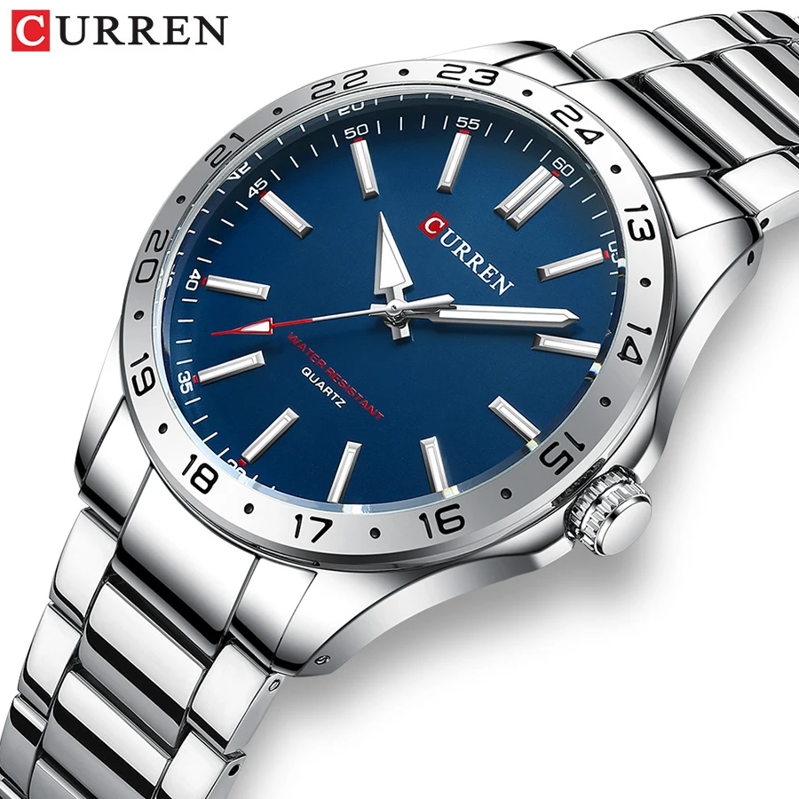 

CURREN Simple Business Wristwatch Quartz Analog Stainless Steel Bracelet Luminous Hands Watch