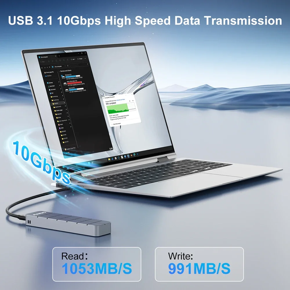 MAIWO M.2 NVMe SSD الضميمة USB3.2 Type-C GEN2 10Gbps 8 تيرا بايت سعة USB C إلى M-Key PCIE NVME SSD محول قارئ حالة الألومنيوم