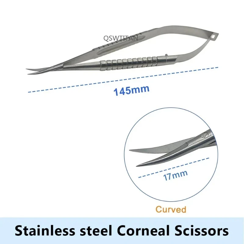QSWTITAN Microchirurgia oftalmica Forbici per cornea in acciaio inossidabile 135mm/145mm Forbici Venere Forbici per doppia palpebra Strumenti chirurgici