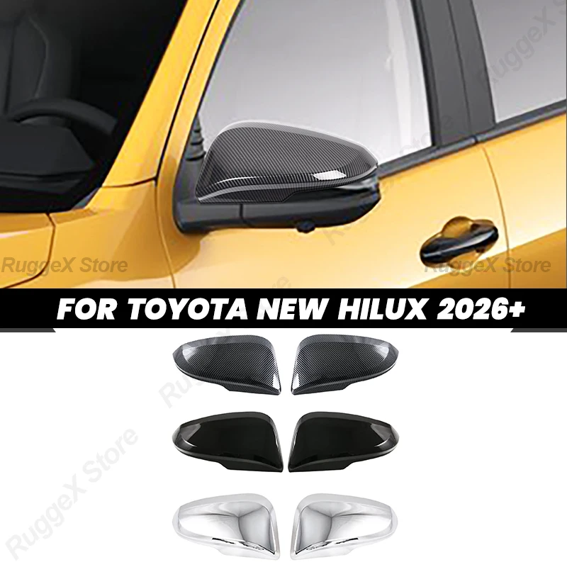 

For Toyota HiLux 2026+ Rearview Mirror Cover Cap Trim ABS Material Exterior Upgrade Decoration Protector Car Accessories 2PCS