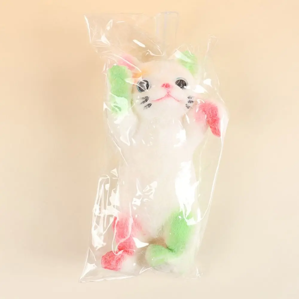 Pretend Play Slow Rebound Cat Doll Squeeze Toy Animal Cartoon Simulation Cat Squeeze Toys Soft Mini Cat Fidget Toy for Kids
