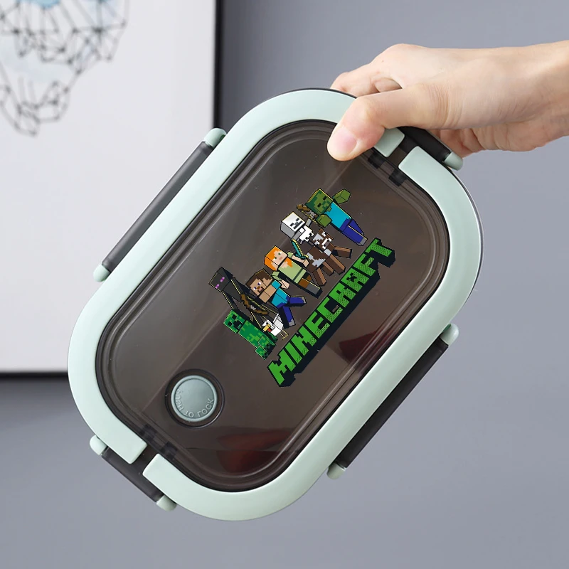Miner Crafted Bento Lunch Boxs Game Theme Portable Fruit Food Boxs Microwave Lunch Box Picnic Fresh Box Girl Boy Lunchbox Gifts