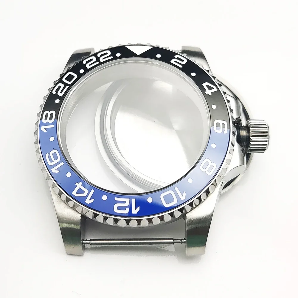 40MM Watch Case Stainless Steel Sapphire Crystal Watch Modification Accessories for NH35/ NH36/ 4R35 Movement SUB GMT Yacht Case