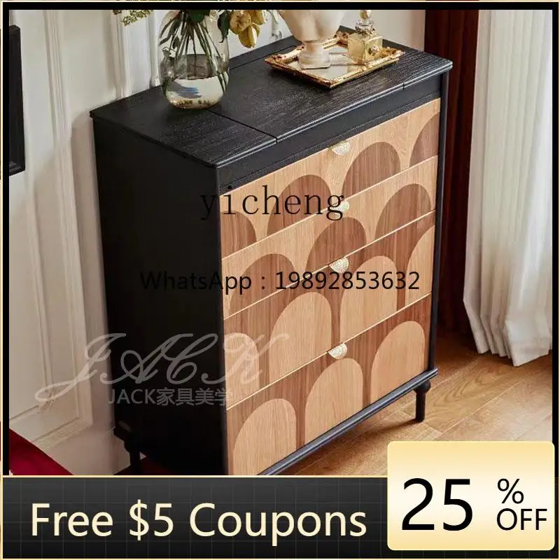 

1 French retro solid wood dressing cabinet, locker, entrance entrance, bedroom, bedside cabinet