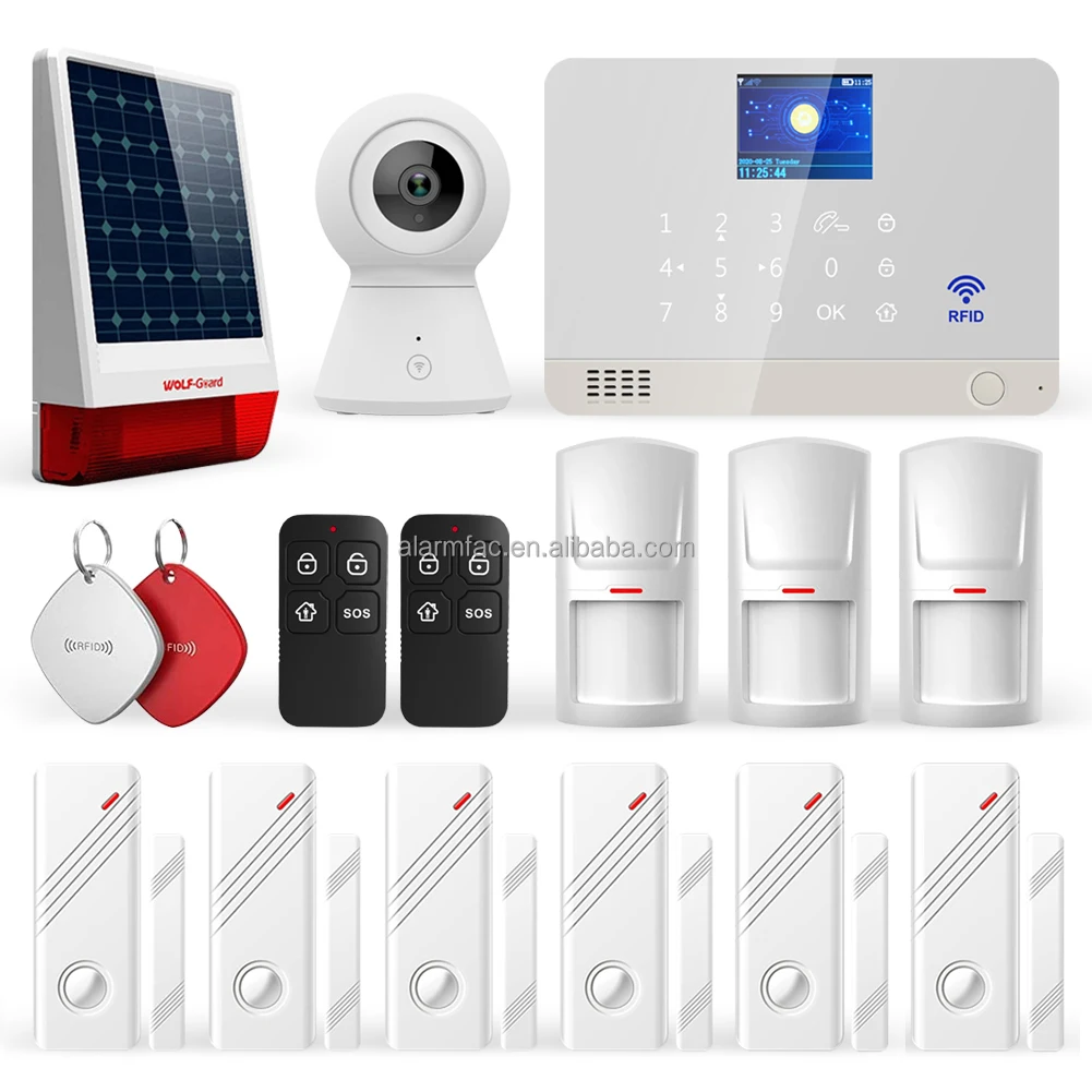 For Tuya Wifi And Gsm security alarm system for homes and businesses Support Rf433 Sensor And Wired Sensor