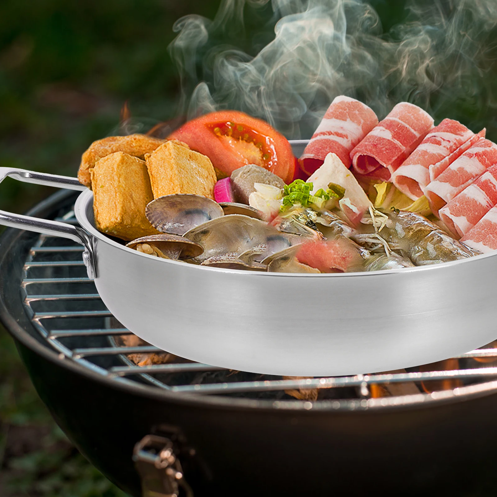 

3pcs Stainless Steel Soup Pot Large Noodle Ramen Cooking Kitchen Heat Preserving Everyday Use Nonstick Double Handles