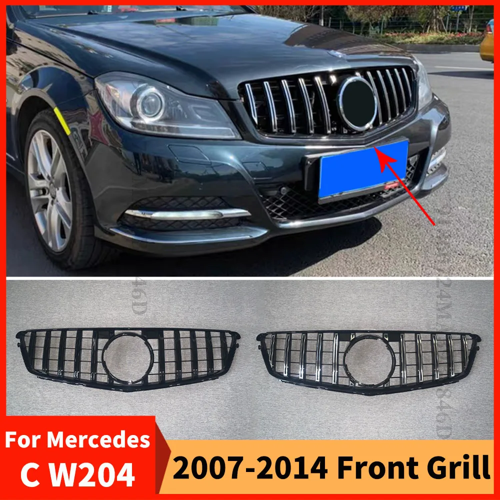 

Front Inlet Grille Bumper Grill Styling For Mercedes Benz C W204 C43 2007-2014 GT Style C250 C200 C300 C350 C180 Exterior Part