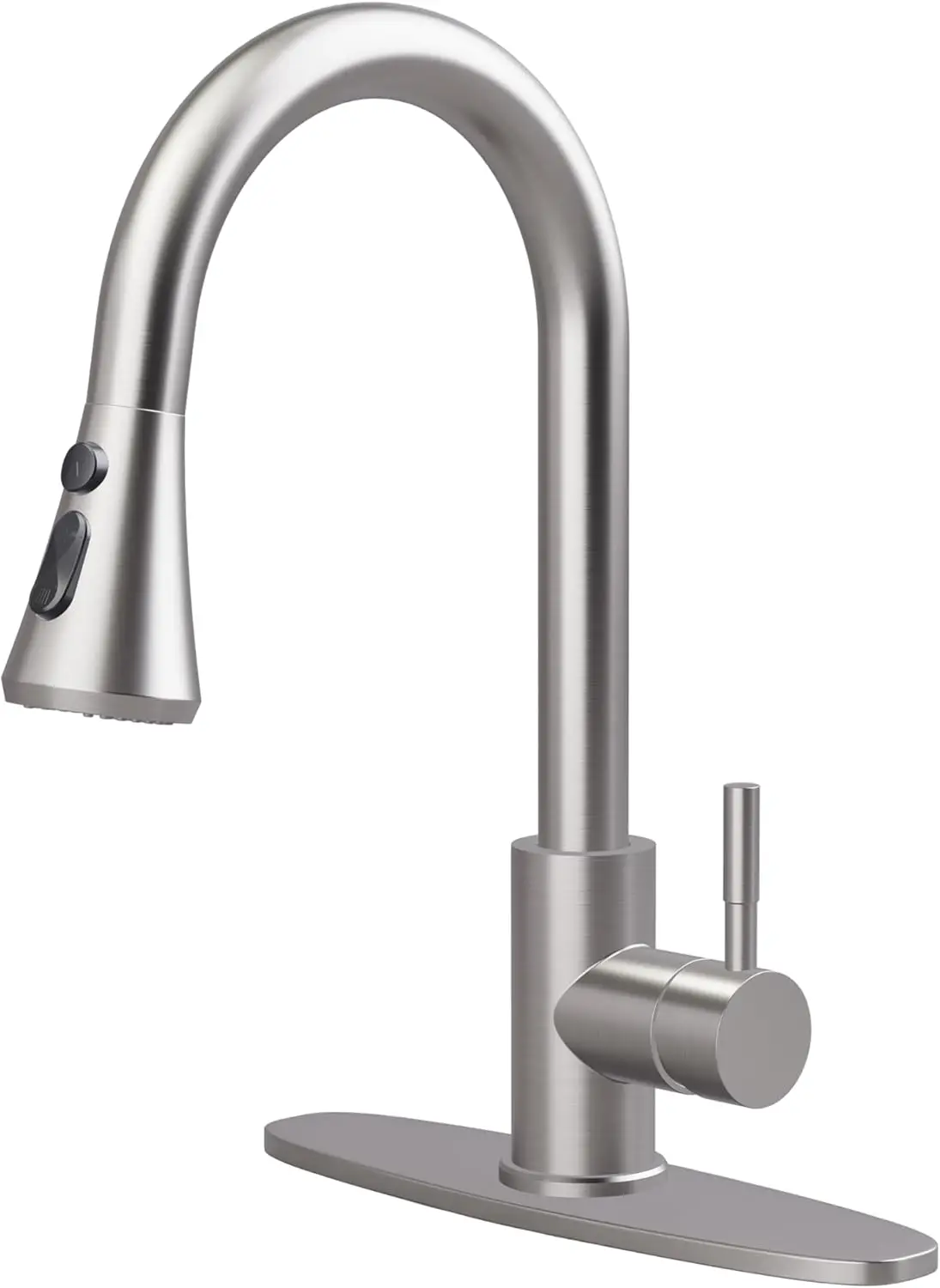 

Выдвижной кухонный смеситель из матового никеля, смеситель для раковины из нержавеющей стали с палубой и адаптерами 1/2 дюйма