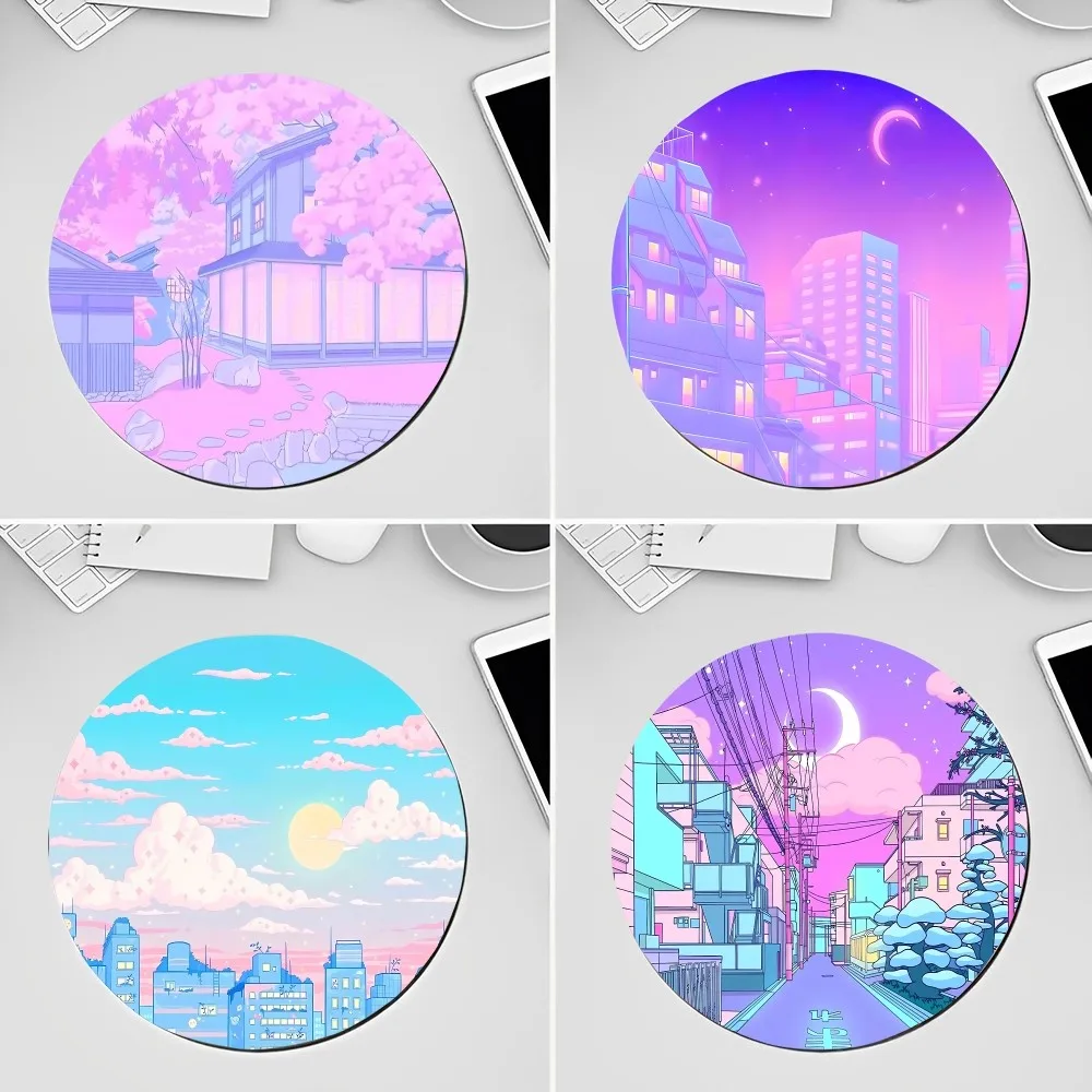 

Pink Moon Mousepad Rubber Small Speed Version Game Computer Keyboard Office Table Mat PC Laptop Mouse mat Writing Desk Mats