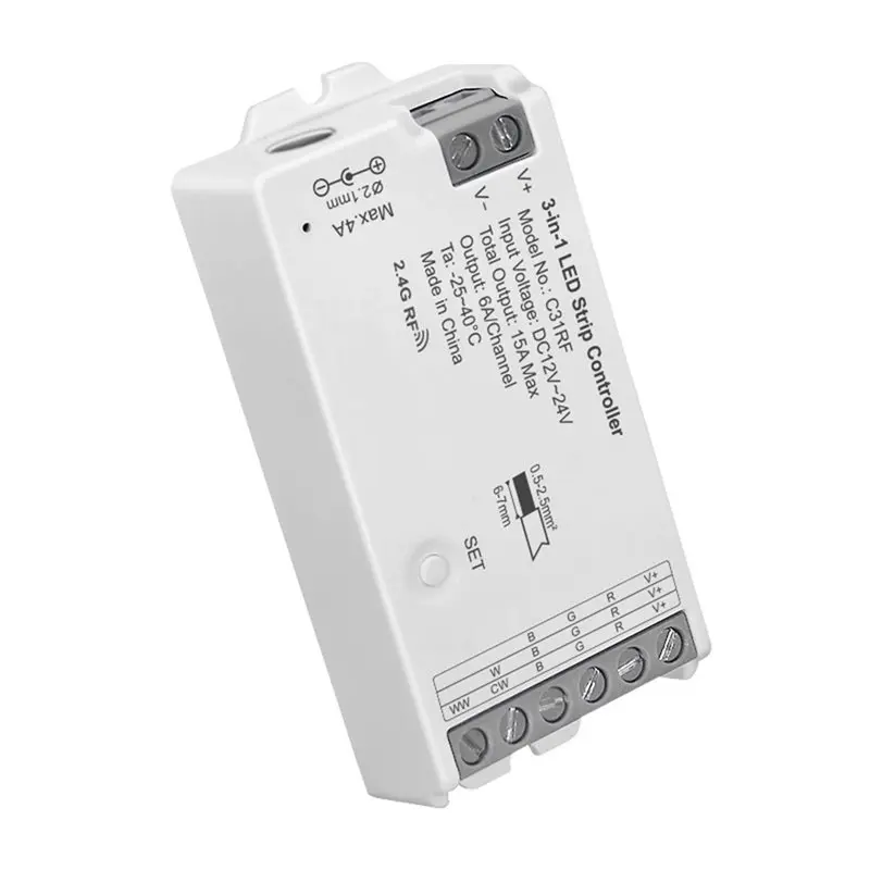 C31RF Dimmer And Color-Tuning LED Strip Controller Works RGB, RGBW, RGBCCT Strips-A78U
