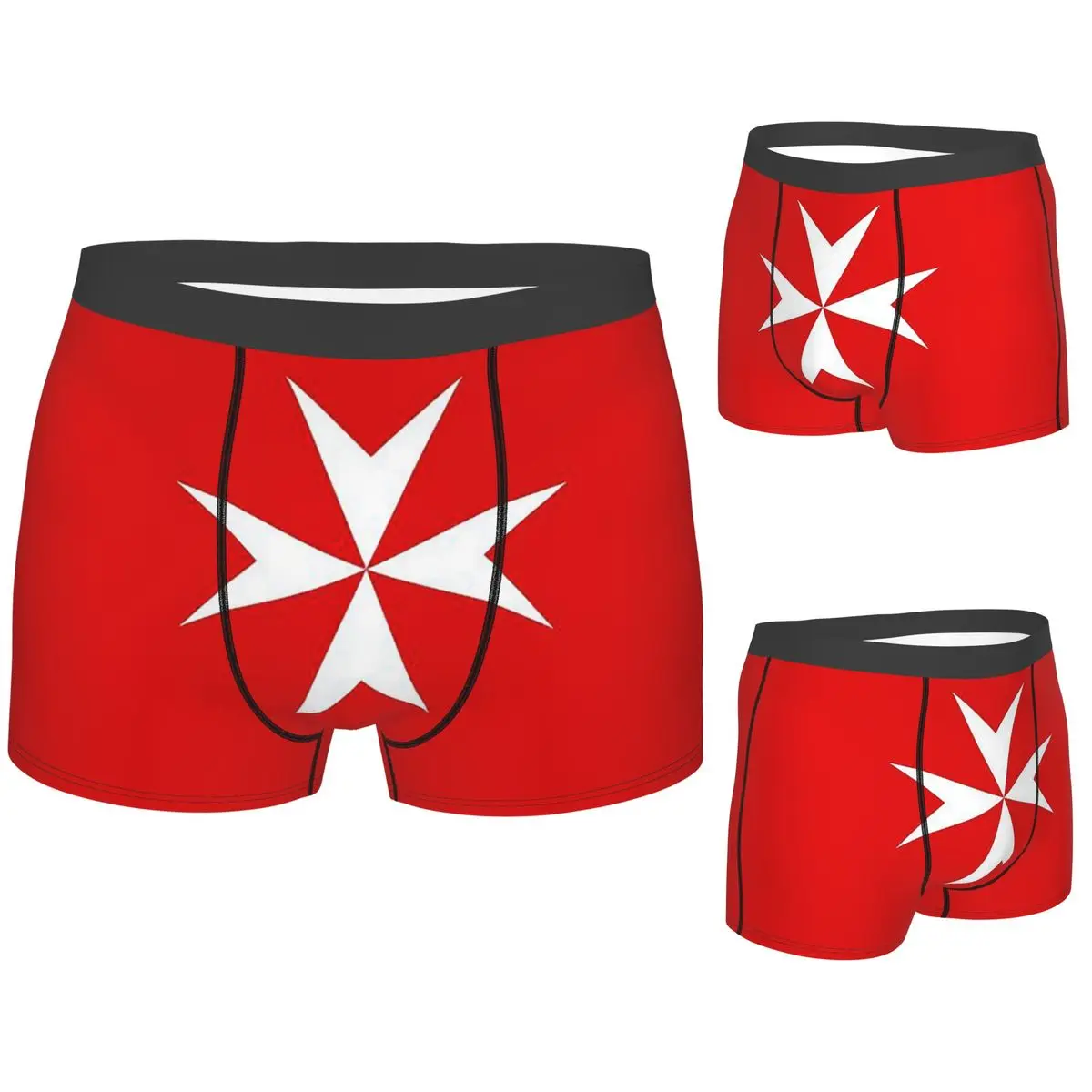 

Boxer Underpants Shorts Maltese Cross Flag Panties Men Comfortable Underwear for Homme Man Boyfriend Gifts