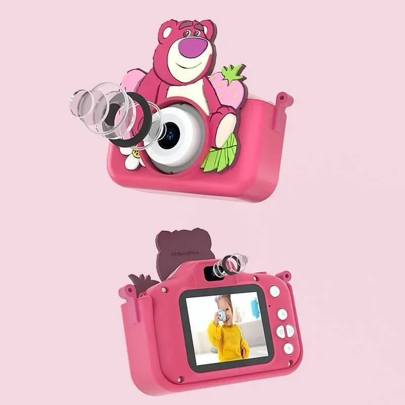 Cartoon Disney Lotso cute girl new children's mini cute easy to carry photo high-definition pixel digital photography camera