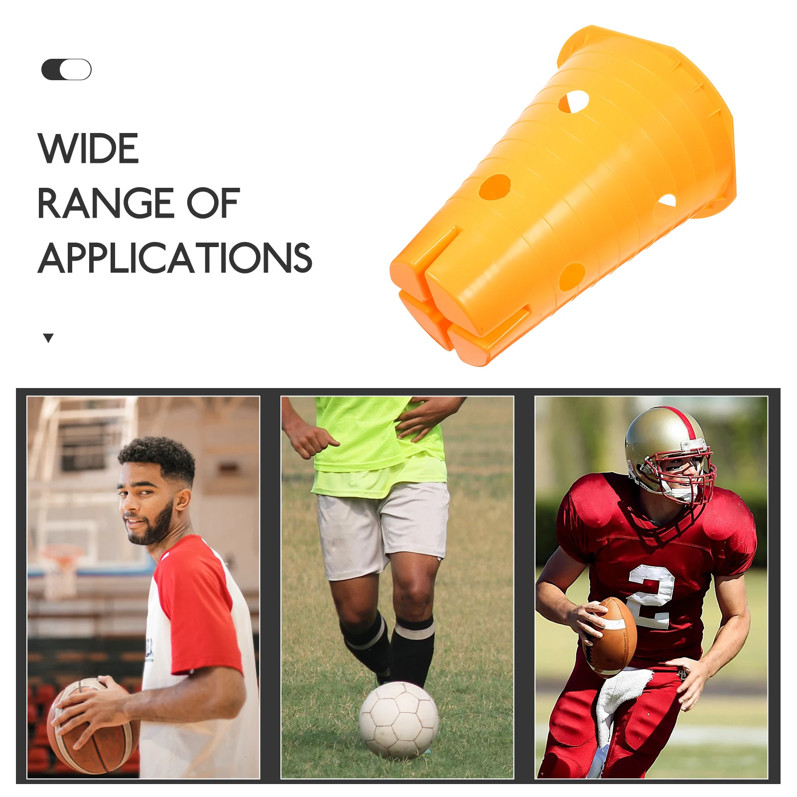 

Bright Football Training Cones Durable Pe Marker Agility Cone For Soccer Roller Skating Windproof Stackable Compact Sports