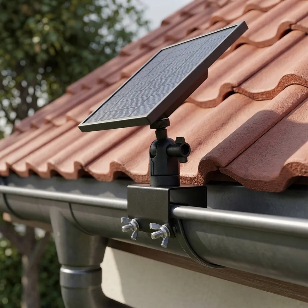 Gutter Mount Bracket for Arlo Cameras For Eufy Doorbell For Reolink For Blink Solar Panels 270 Degree Adjustment