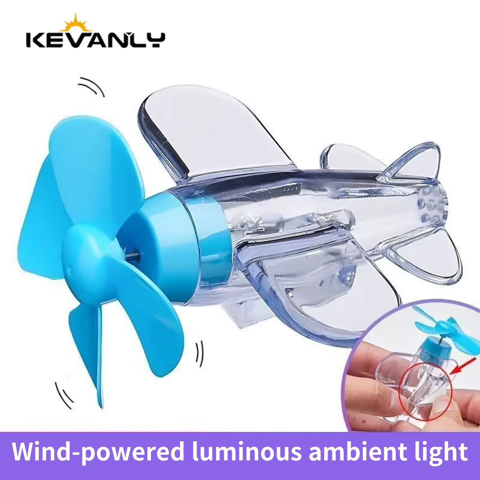 NEW Wind Power Generation LED Light Safe Riding Warning Effect Car Moto Decorations with Traceless Adhesive Small Airplane