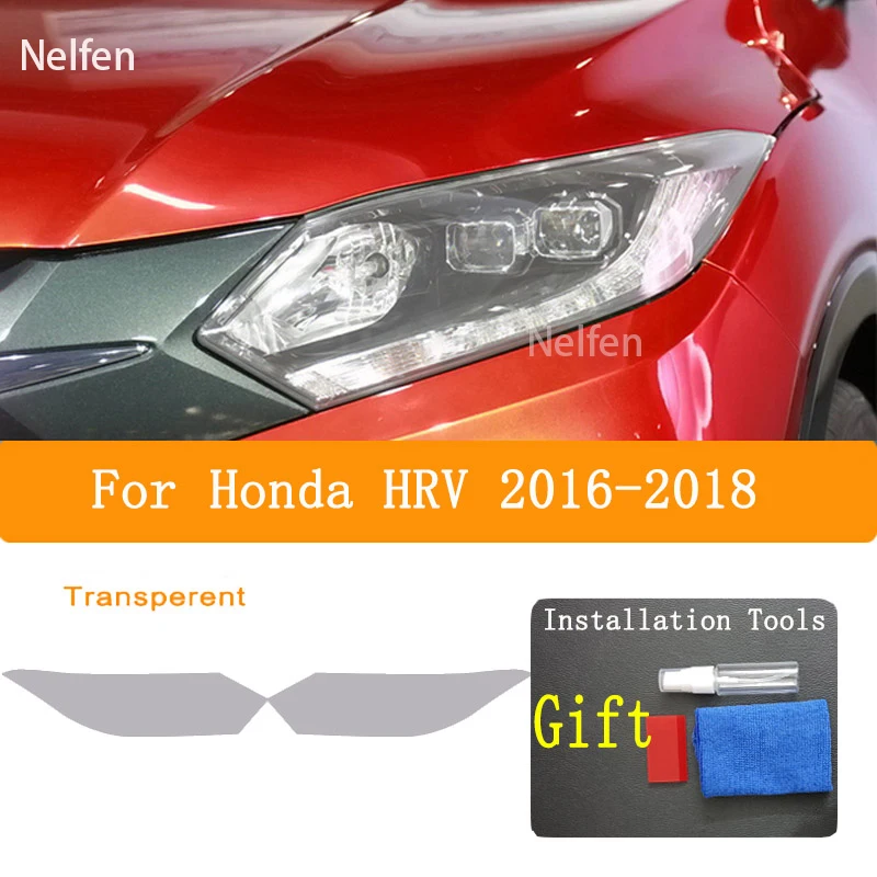 For Honda Vezel HR-V（2021-2022）Hybird Car Headlight Protective Film Vinyl Restoration Transparent Black TPU Sticker