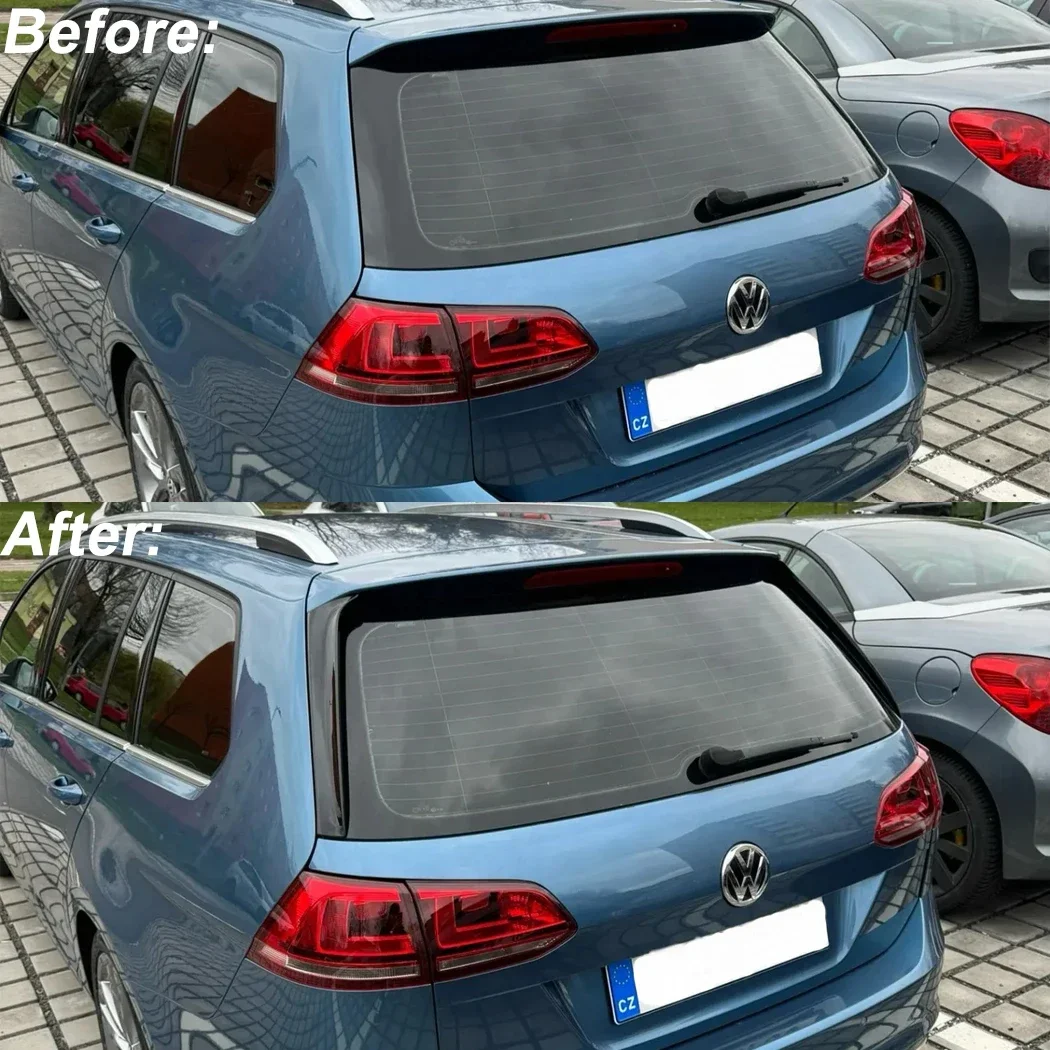 For Volkswagen VW Golf 7 Variant Wagen 2014-2017 Car Rear Window Side Spoiler ABS Plastic Spoilers Canards Splitter Gloss Black