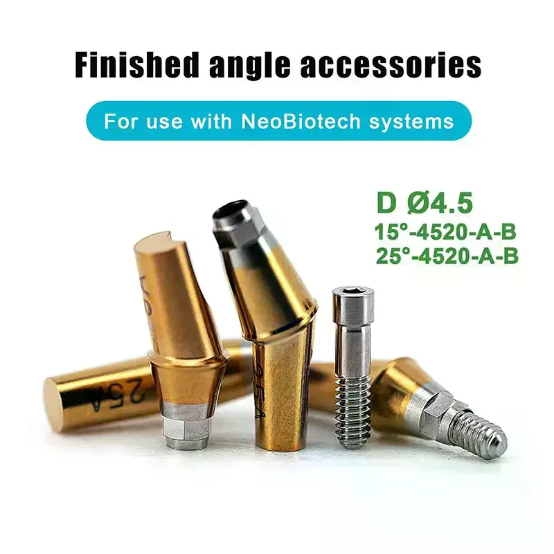 Grade 5 Titanium Angled Straight Hex Abutment With Screws For Neo Biotech Dental Restoration Precise Fit Accessories