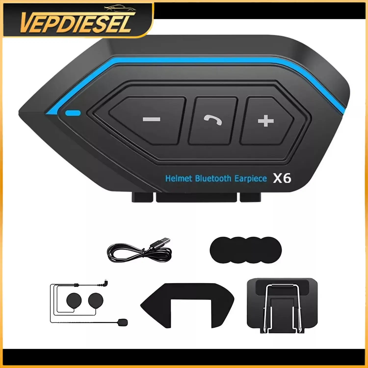 

X6 Motorcycle Helmet Headset BT 5.0 Noise Reduction With Mic Wireless Waterproof Headphone Handsfree Stereo Earphone Speaker New