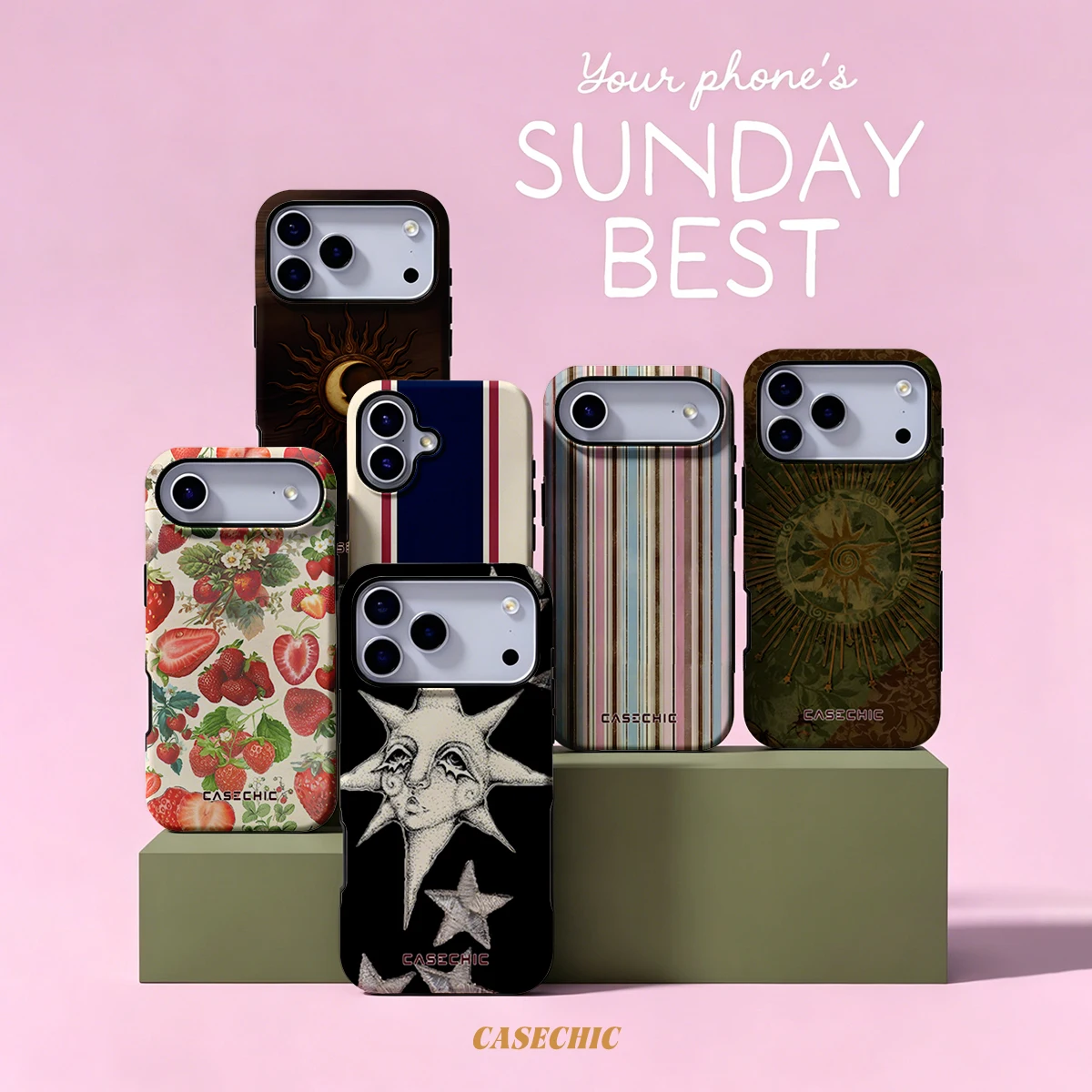Vintage Starry Sun For Samsung Galaxy S26 S25 S24 A56 A36 Dual Layer Luxury Fashion Full Lens Protective phone Cover CaseChic