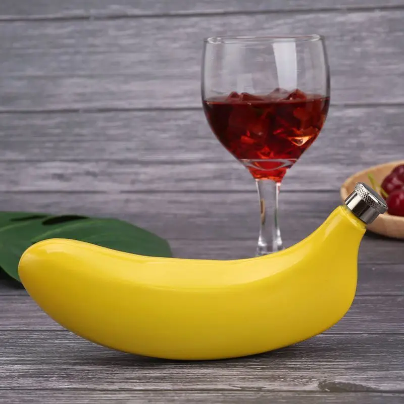 5 uncji kubek ze stali nierdzewnej 304 w kształcie banana kolba zewnętrzna kolba ze stali nierdzewnej, kolba przenośna tablica do alkoholu Mini