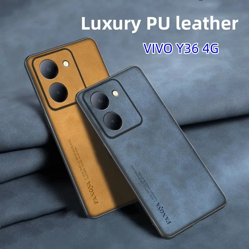 

For VIVO Y36 2023 Case Luxury Leather Matte Touch Phone Case For VIVO Y 36 5G Y27 Shockproof Bumper Back Cover Funda