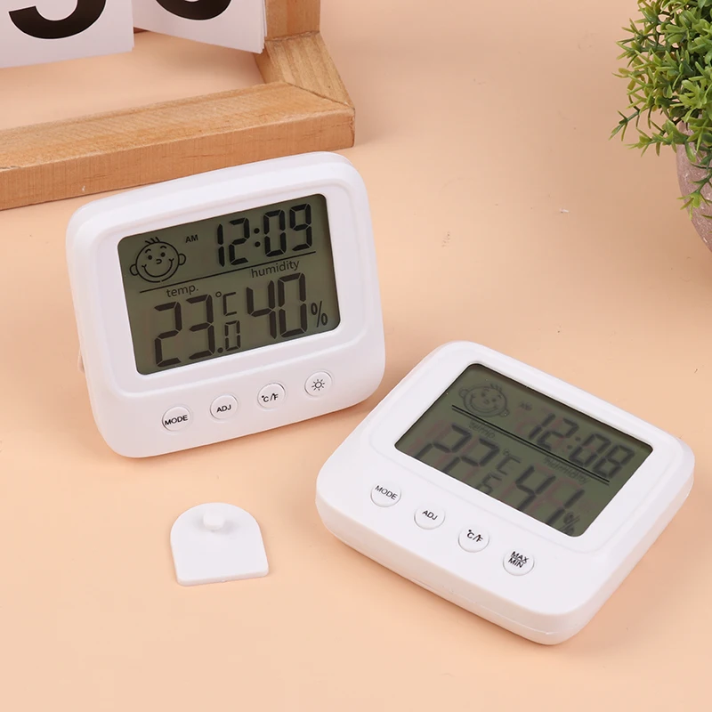 1PC Multifunctional Thermohygrometer Time Date Alarm Bedroom Office Electronic Temperature Hygrometer Practical Home Supplies