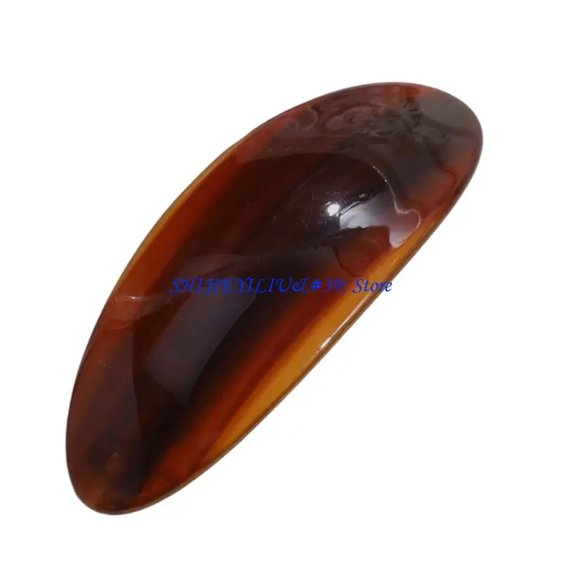 E21F Elegant Oval Acetate Hair Clip Office Women Girl Secure NonSlip Updos Hairpin