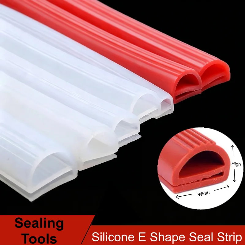 Clearance Sale White/Red Silicone E Shape Strip Rubber Sealing Strip E-shaped E-strip High Temperature Oven Oven Sealing Strip