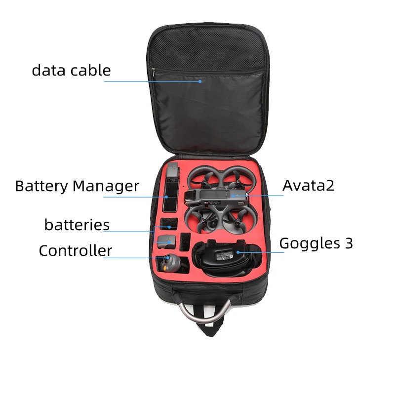 Saco organizador para dji avata 2, bolsa de ombro para viagens e viagens ao ar livre, óculos 3