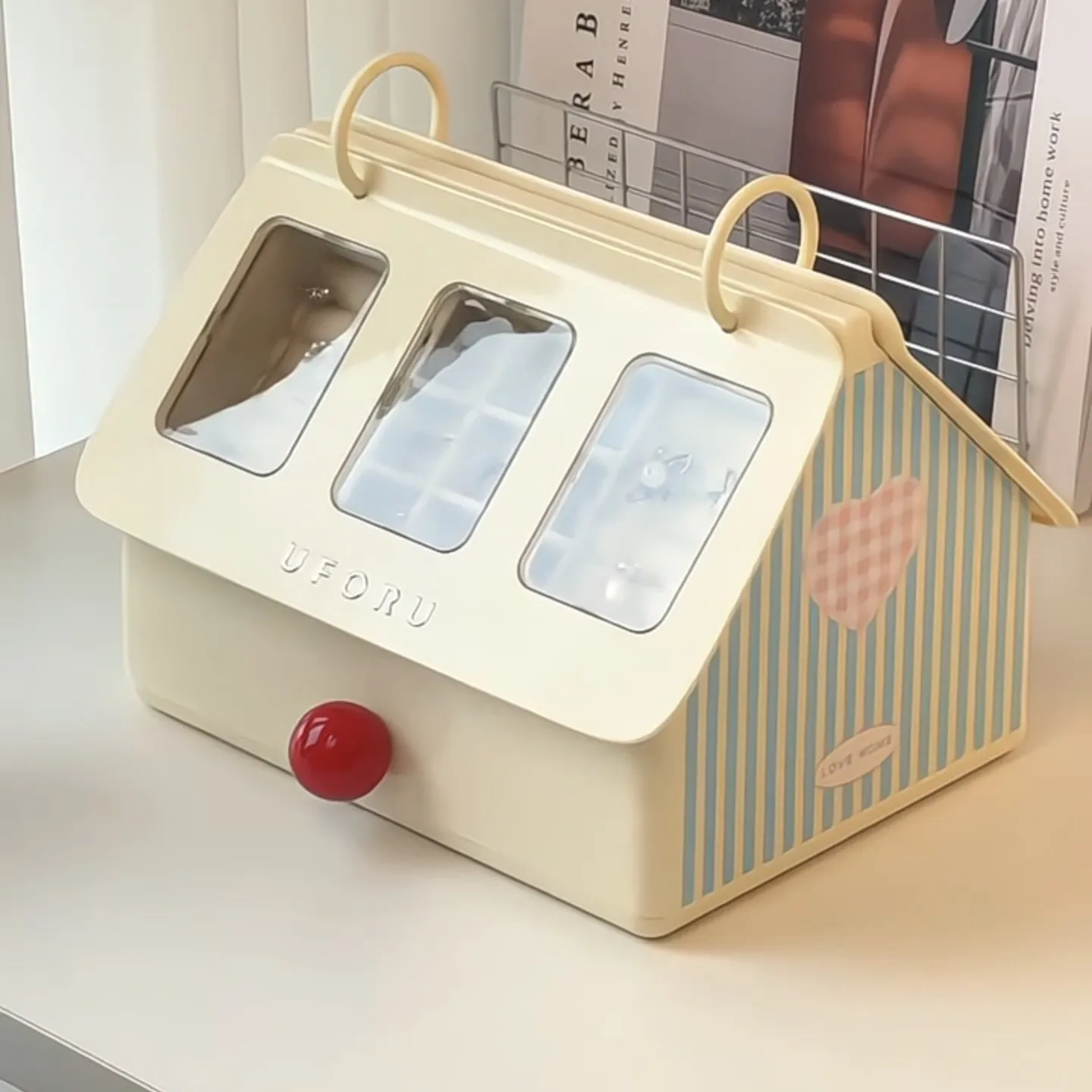 大容量ジュエリー収納ボックスクリエイティブ家庭用リングイヤリングオーガナイザー9グリッド小さな家のデザイン