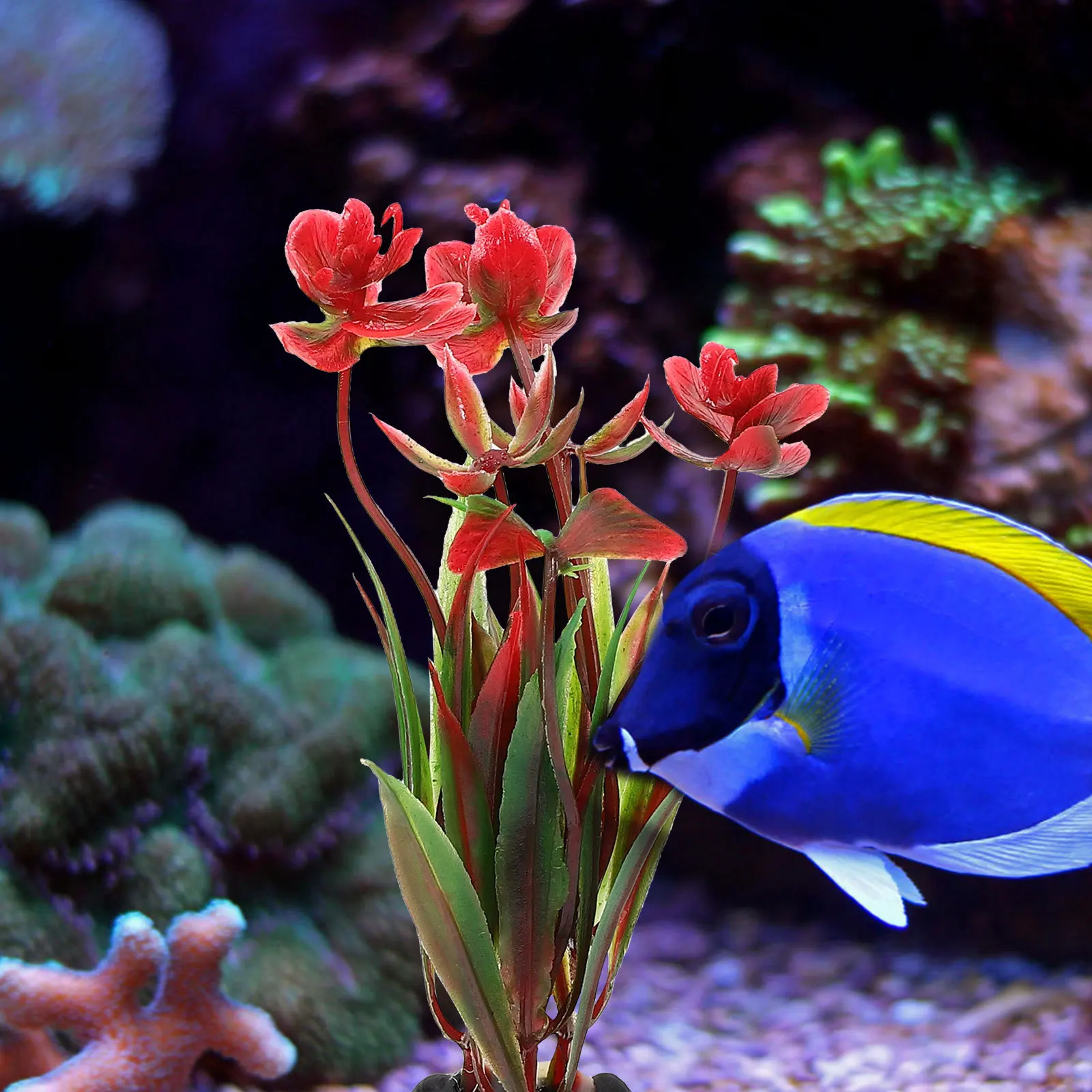 11Pcs Fake Aquarium Plants Realistic Fish Tank Decorations Plastic Artificial Plants for Aquarium Decor Fish Tank Fake Plant