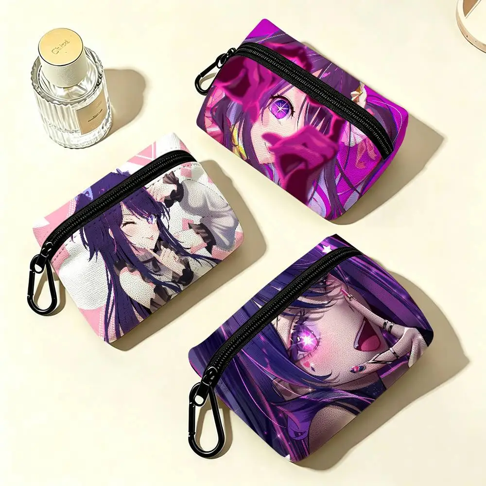 Oshi No Ko Anime Ai Hoshino Oxford Fabric Zipper Pouch Lightweight Hanging Coin Wallet For Coins ID Cards Keys Lipstick Earbuds