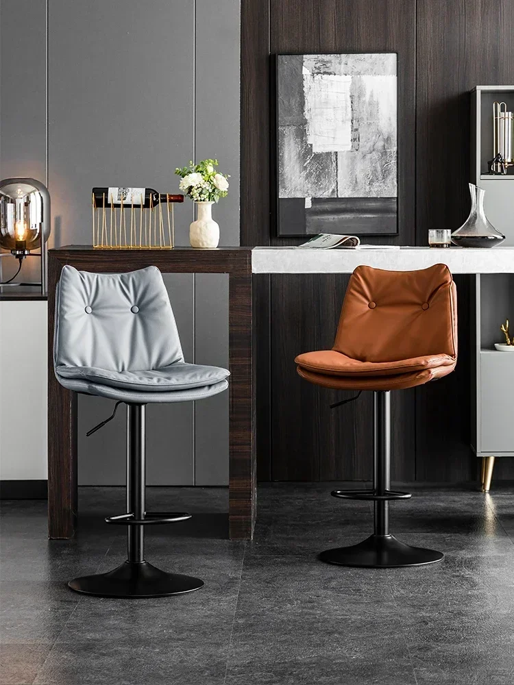 Swivel Bar Chair Modern Luxury Living Room Nordic High Stool Bar Stools Backrest Height Adjustable Counter Stool Bar Furniture