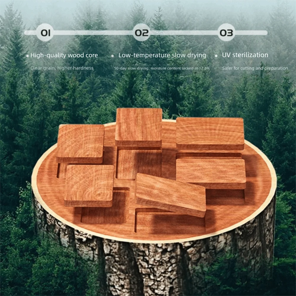 

Двусторонняя разделочная доска из нержавеющей стали, антибактериальная разделочная доска из черного дерева, устойчивая к ржавчине разделочный блок с защитой от плесени