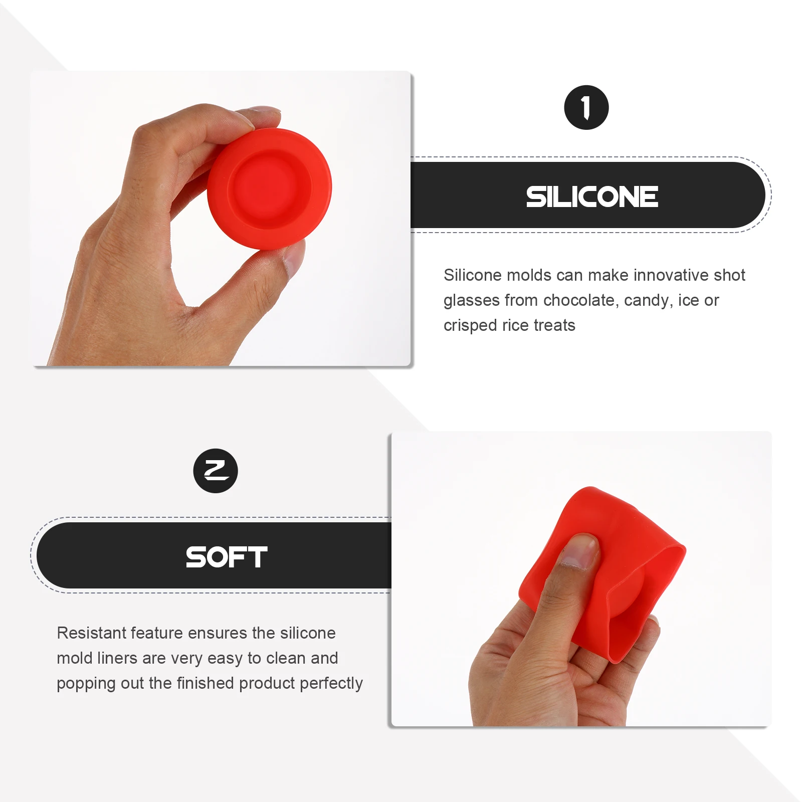 

10pcs Silicone Shot Glass Mold Ice Cube Molds Resistant Easy Release Epoxy Resin Use Chocolate Candy Glass Bottle Whiskey