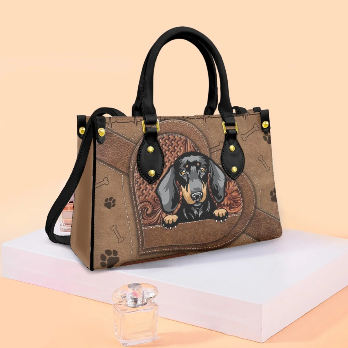 

PU Leather Dachshund Pattern Brand Design Handbags For Women Fashion Shoulder Shopping Bag Practical Ladies Tote Bags Commuting