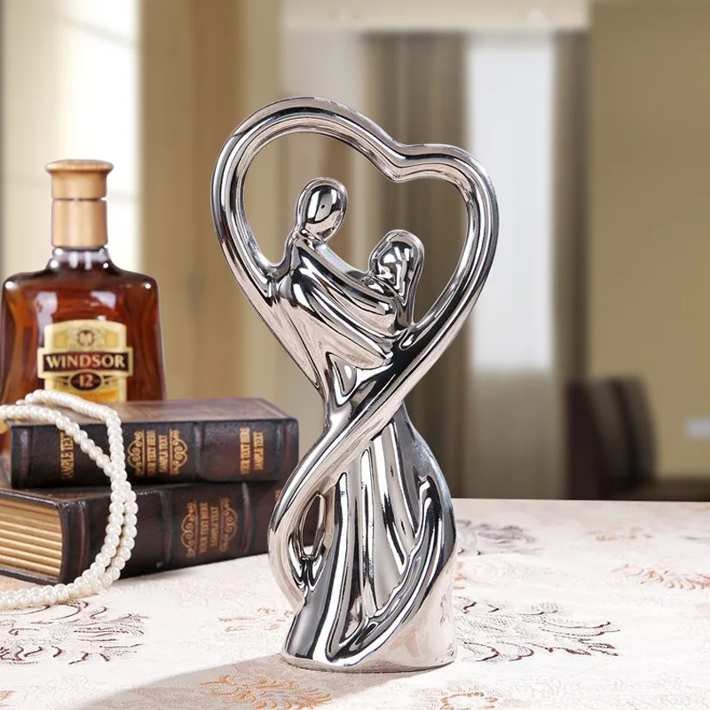 Home, Living Room, Gold and Silver Couple Dolls, Living Room Accessories,Home Decoration Crafts,Office Accessories,Wedding Gifts