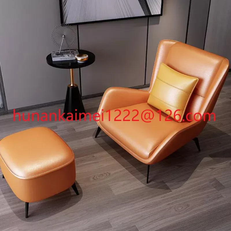 

Italian style modern living room leather single seater leisure sofa chair