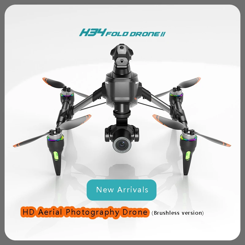 Новый дрон H34 4K Professional HD с двойной камерой 360° °   Бесщеточный складной квадрокоптер с дистанционным управлением для предотвращения препятствий, игрушка-дрон