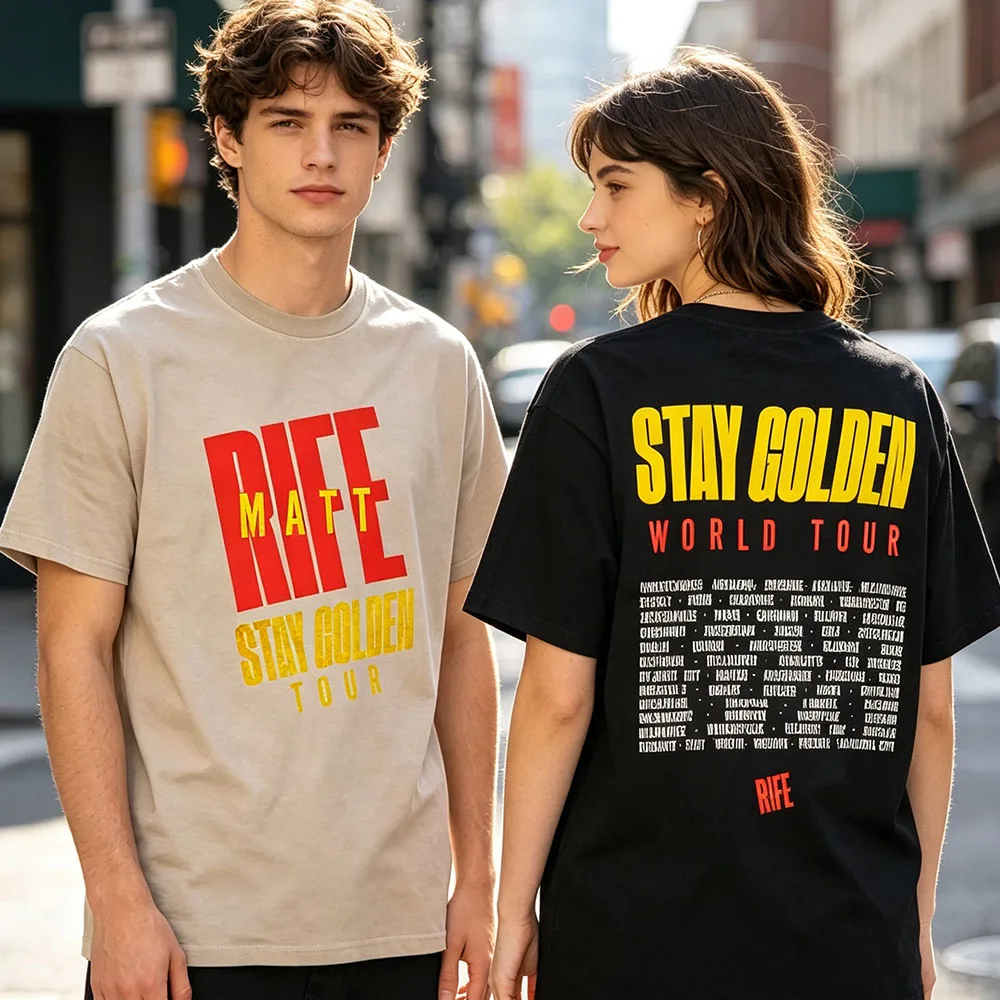 Matt Rife Stay Golden World Tour 2026 T-shirt O-neck Cotton Summer Women Men Tshirts Casual Fashion Design Print Merch Clothing