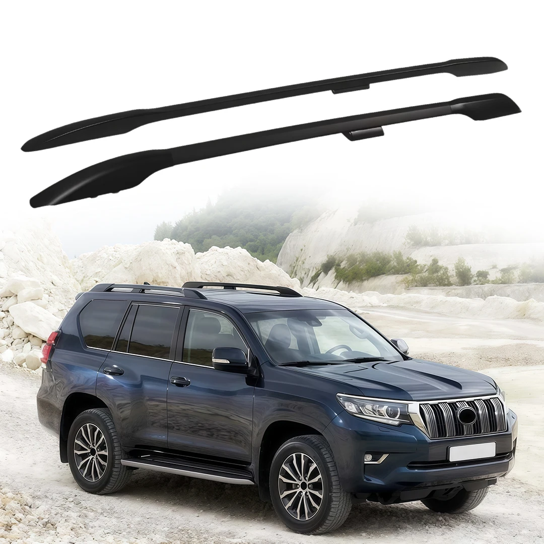 

2Pcs Aluminum Roof Rack Luggage Carrier Crossbar Rail Carrier Fits for Land Cruiser Prado J150 2010-2022 Side Rail
