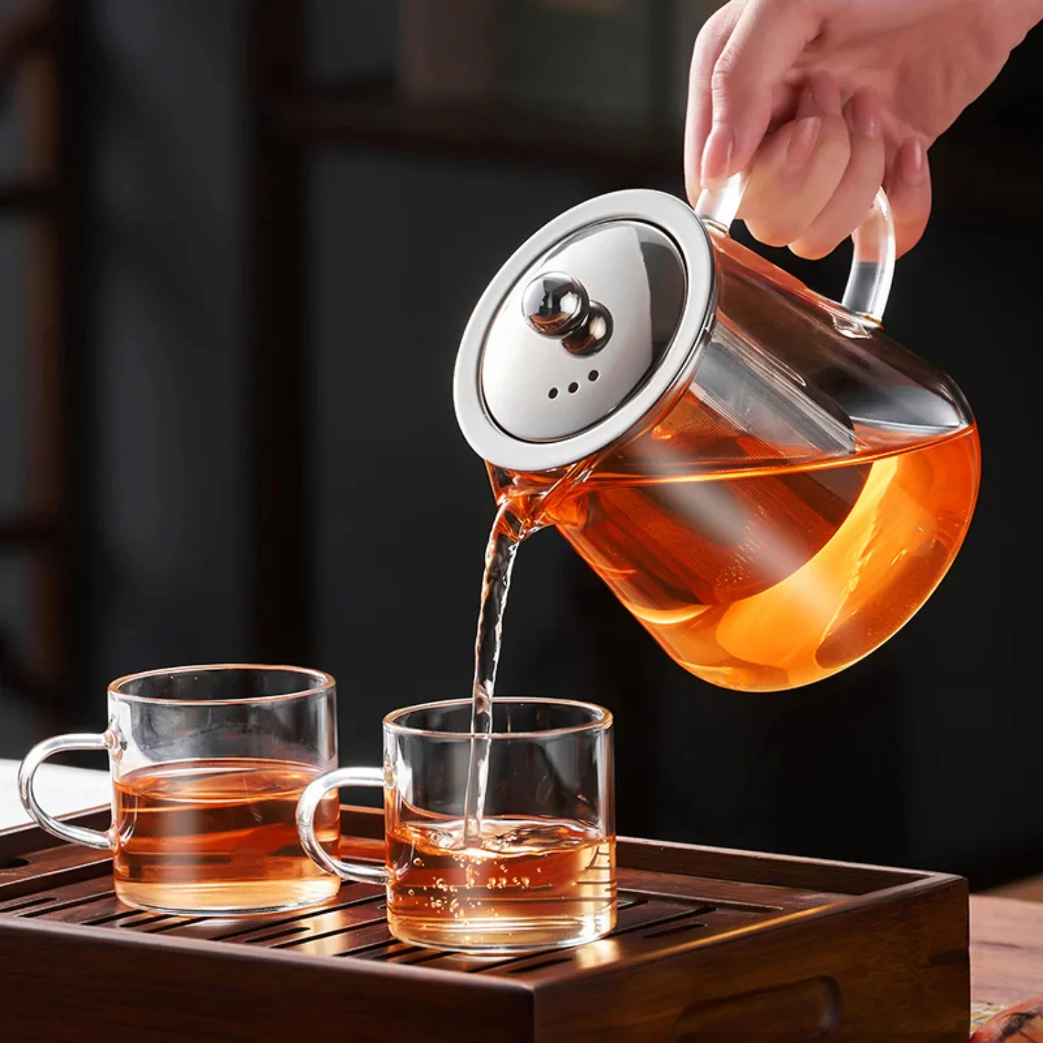 High Quality Chinese Kung Fu Tea Set with Pu ' Tea Pot, Flower Teapot, Coffee Pot, and Glass Tea Set - Heating Glass Teacups