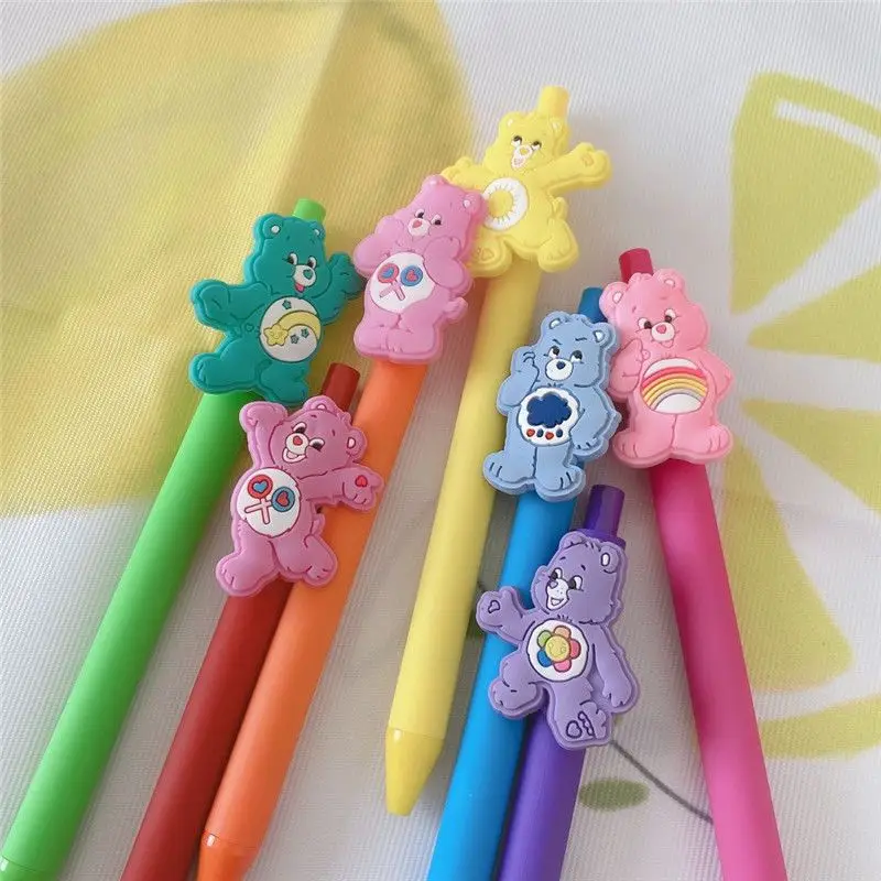 Kawaii Care Bears Black Gel Pen 0.5MM Lack Ink Signature Pen Anime New School Writing Supplies Stationery Children Festivalgift